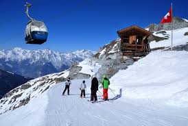 Skiing in the Alps