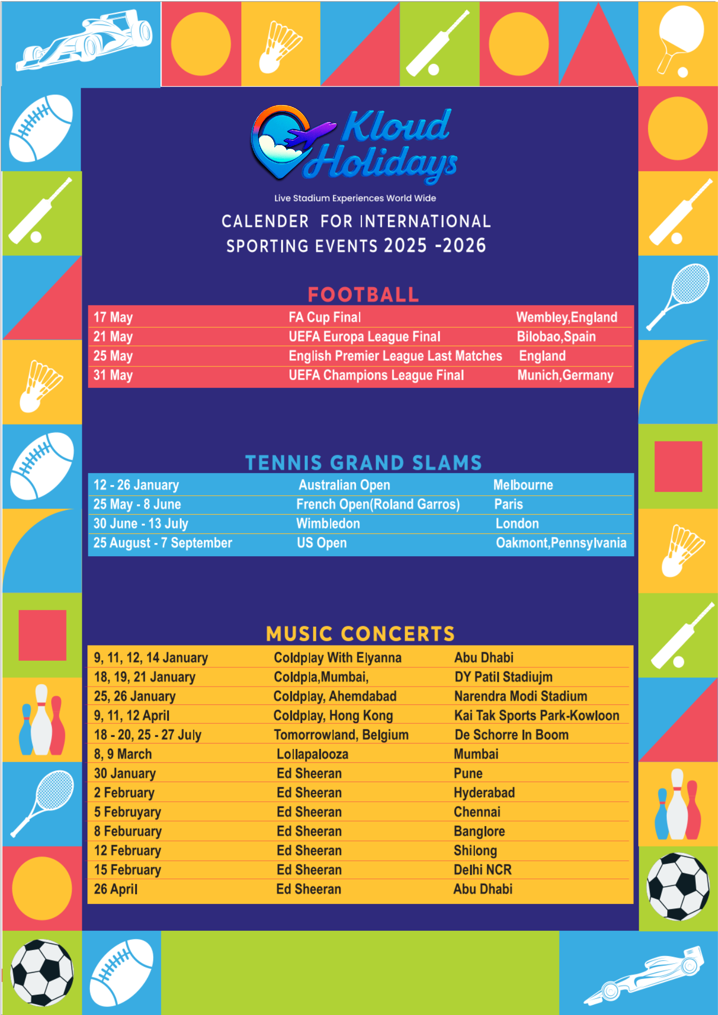 Sports Calender